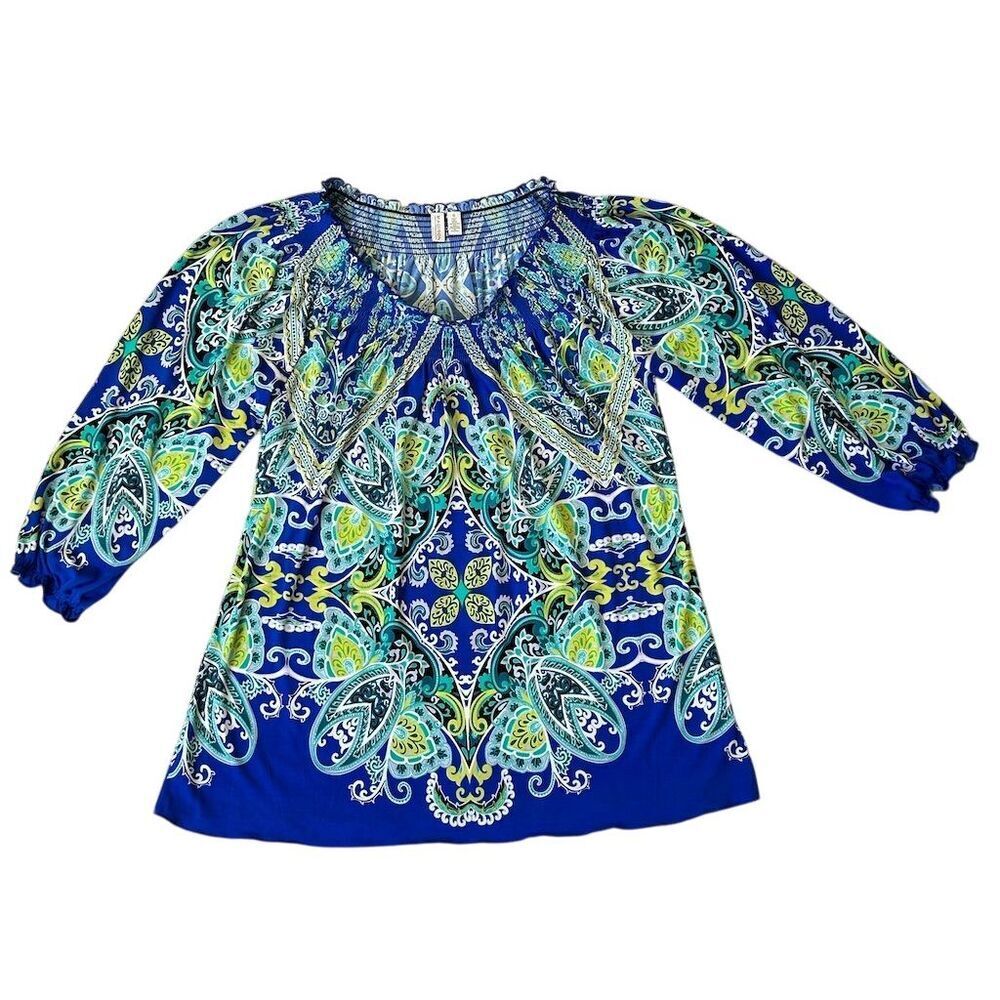 Madison Women's Paisley Tunic Blouse Multicolor Size S - Picture 4 of 8